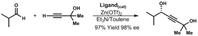 Synthesis of zinc propargylic alcohols