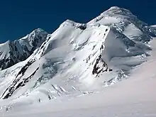 Lyaskovets Peak with Levski Peak on the left and Zograf Peak in the foreground