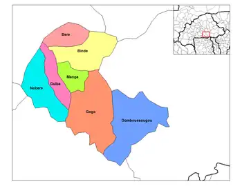 Provincial map of its departments