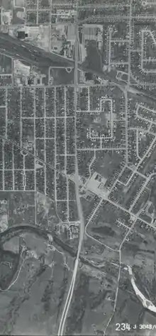 Aerial photograph of a semi-built up area showcasing Highbury Avenue