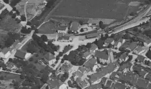 Aerial view with Bahnhofstrasse in the top left corner, 1919