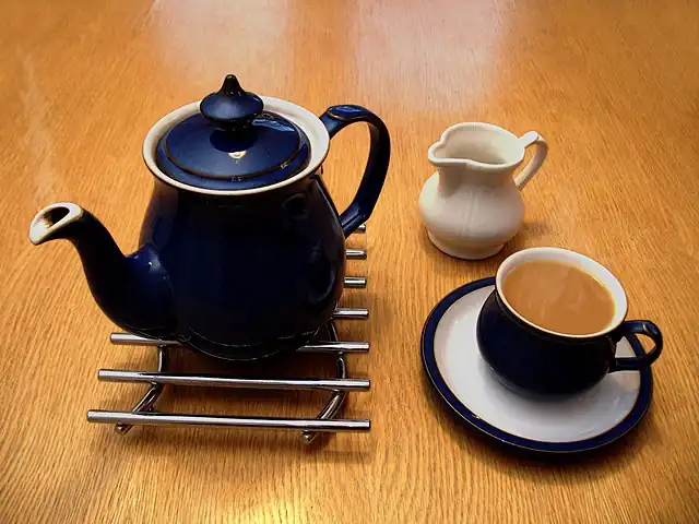 Several pieces set up to serve tea